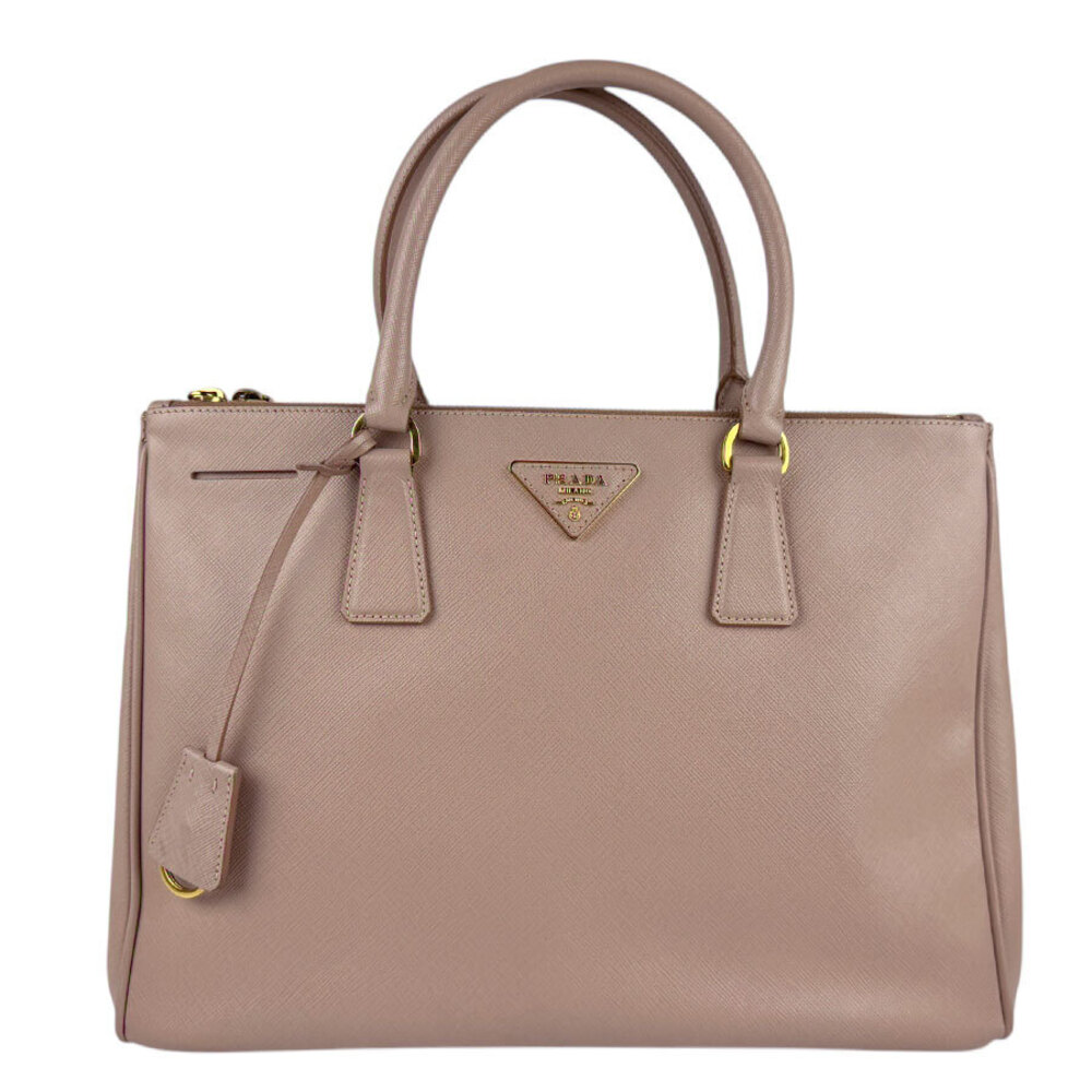 Prada Double Bag white Saffiano leather shoulder strap